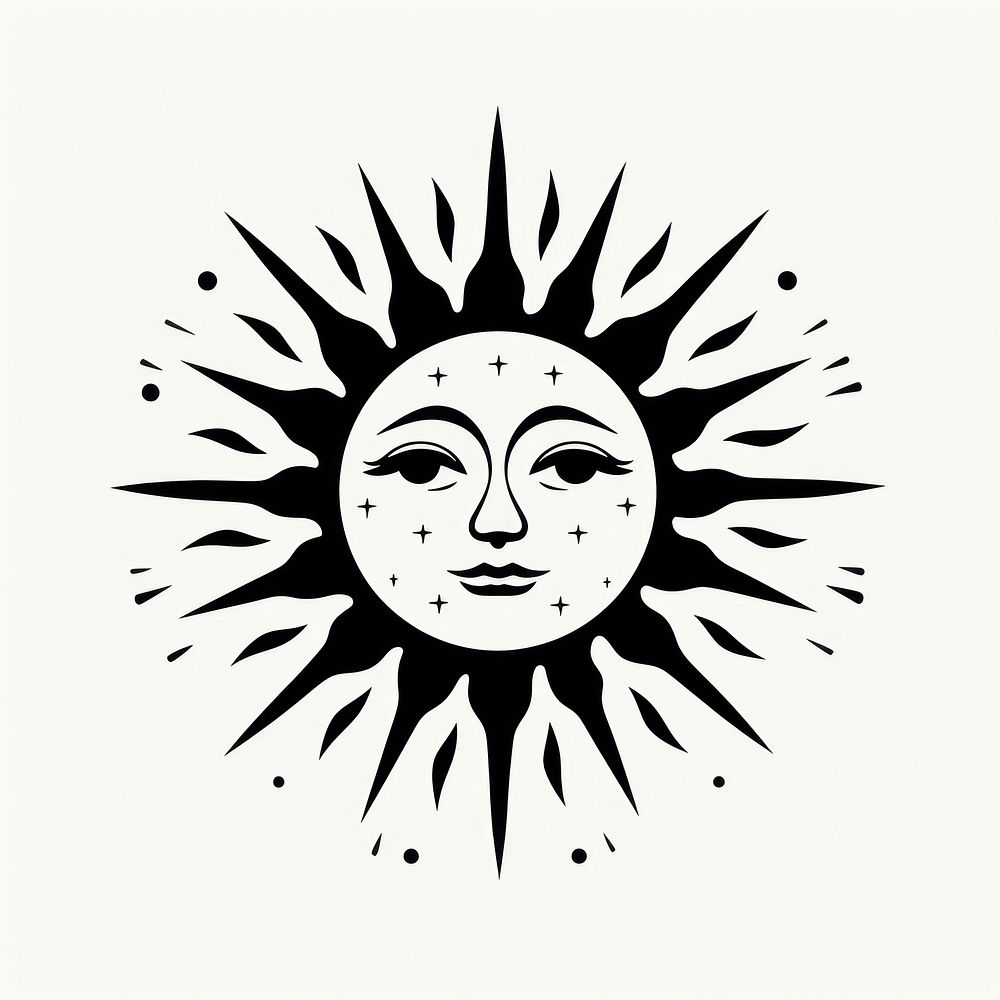 Sun logo creativity monochrome.
