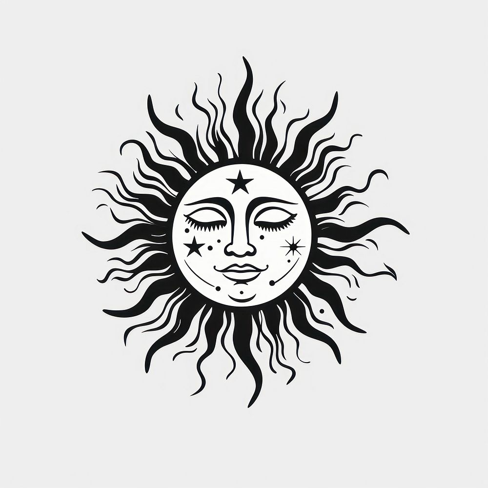 Sun logo drawing sketch.