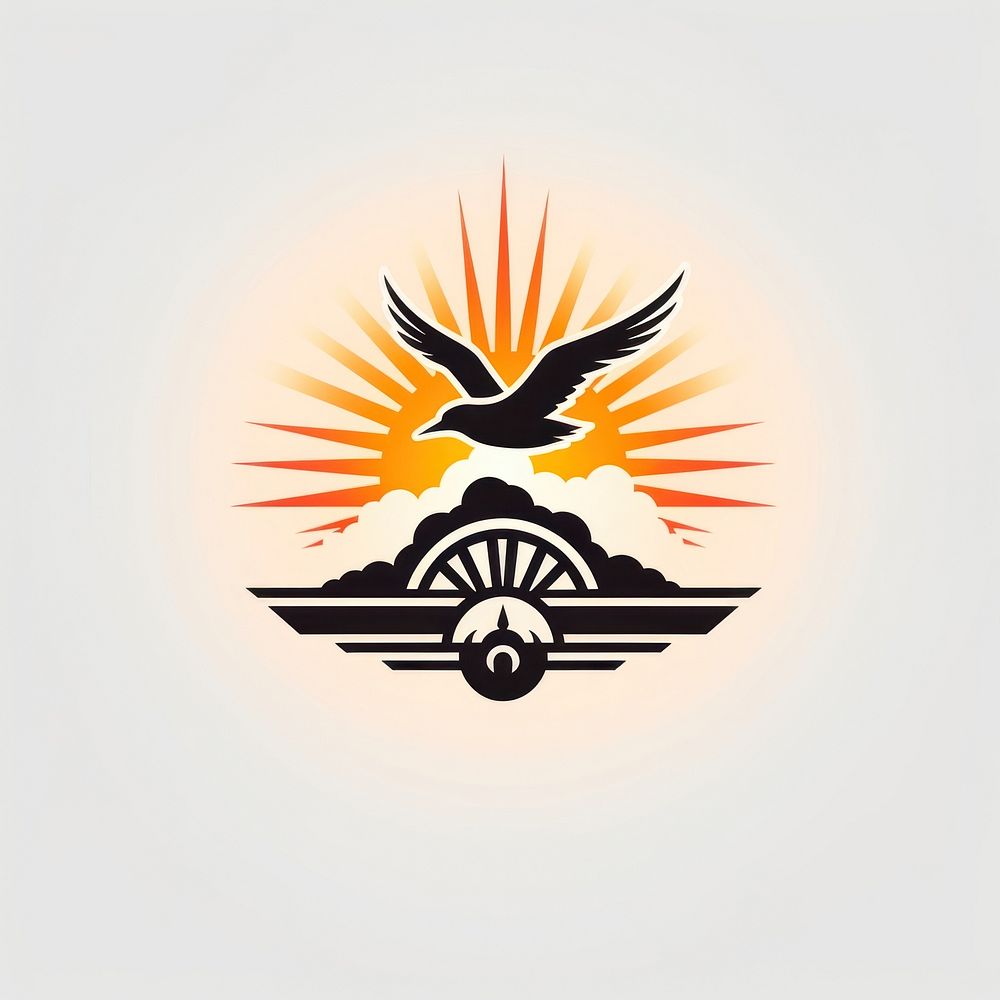 Sunset logo bird transportation.
