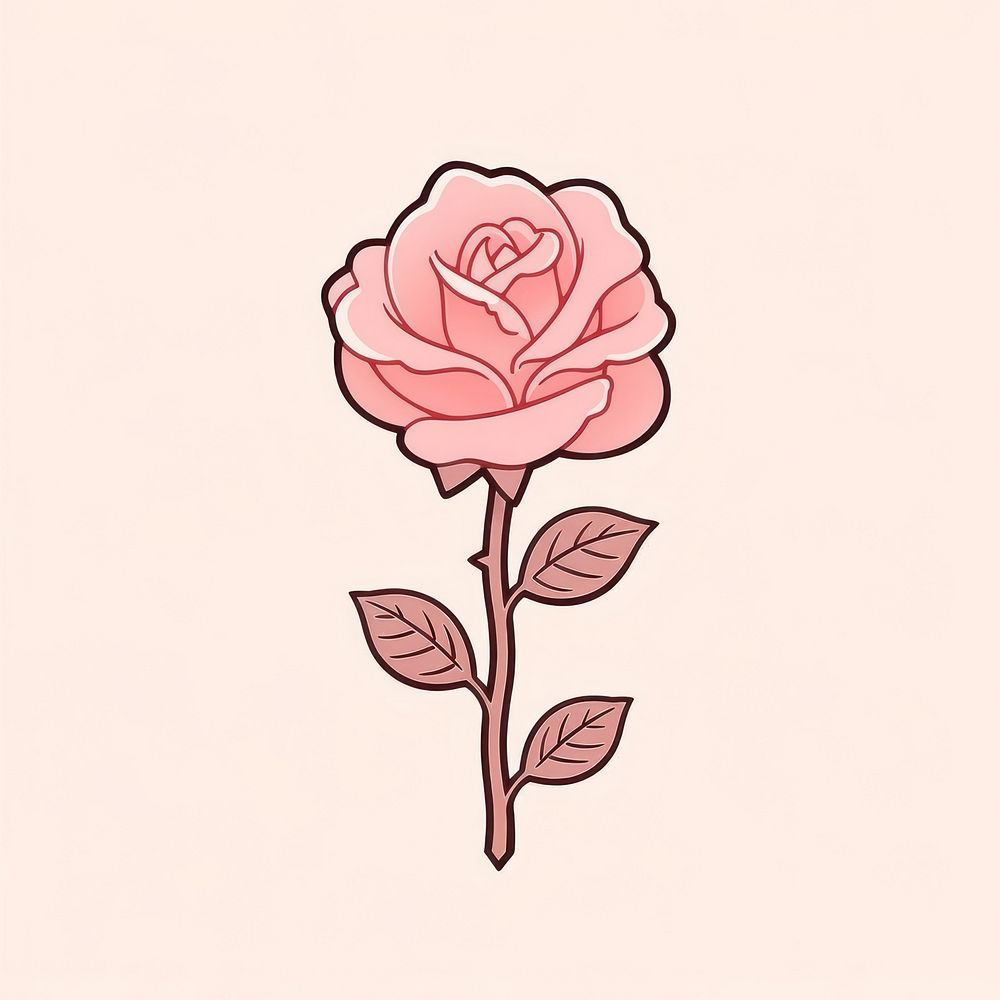 Pink rose flower drawing sketch petal.