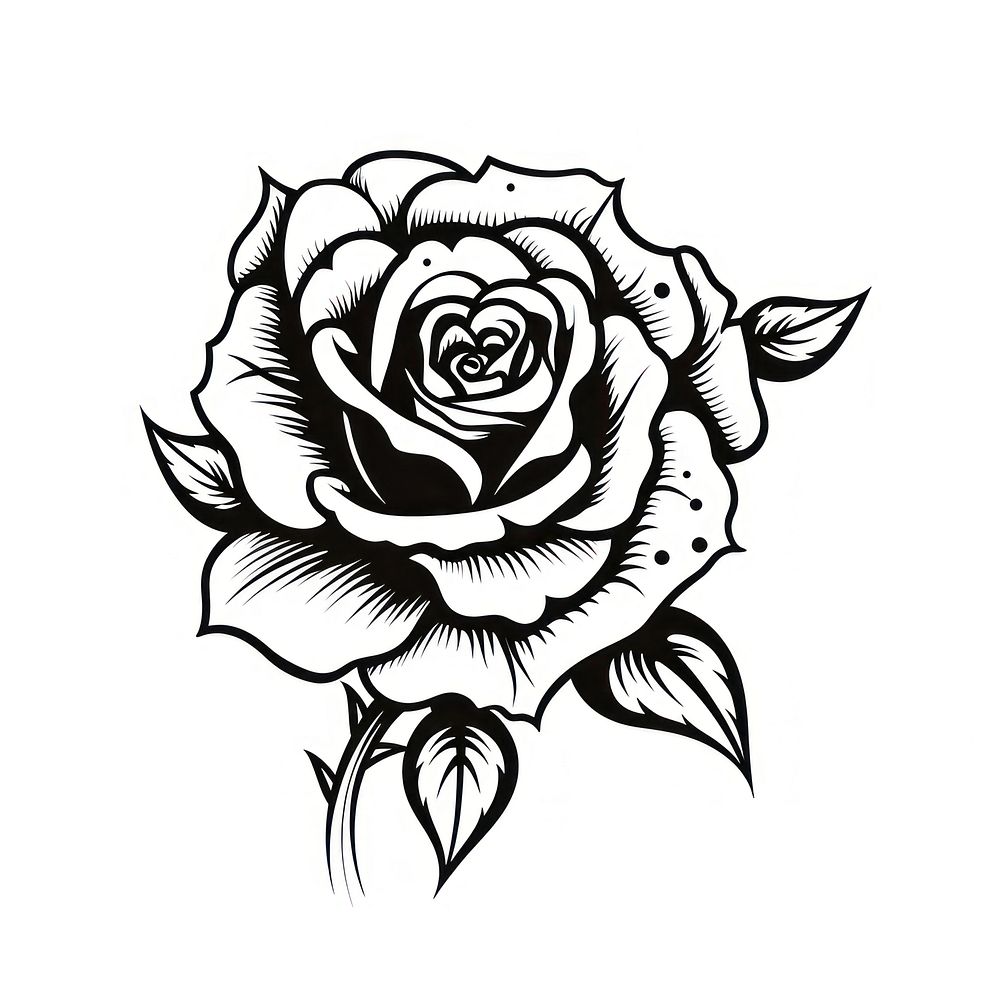 Rose flower drawing sketch plant.