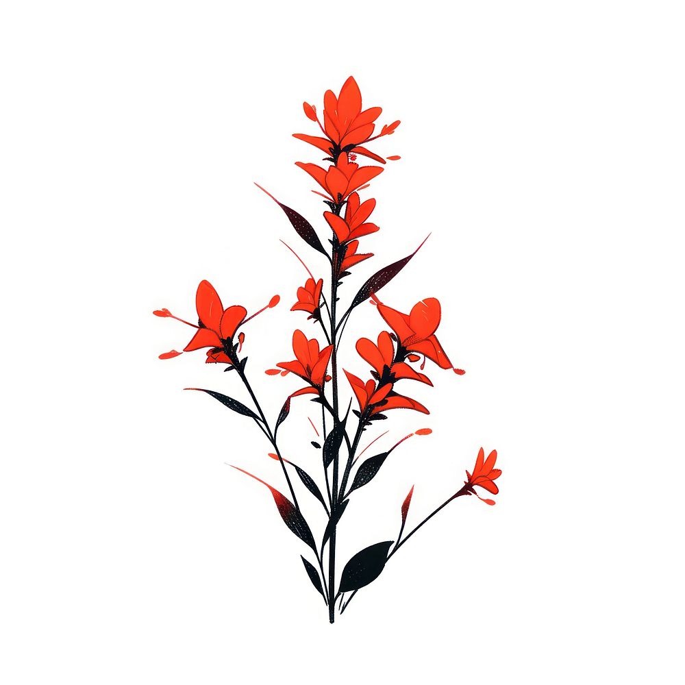 Red cardinal flower plant splattered creativity.