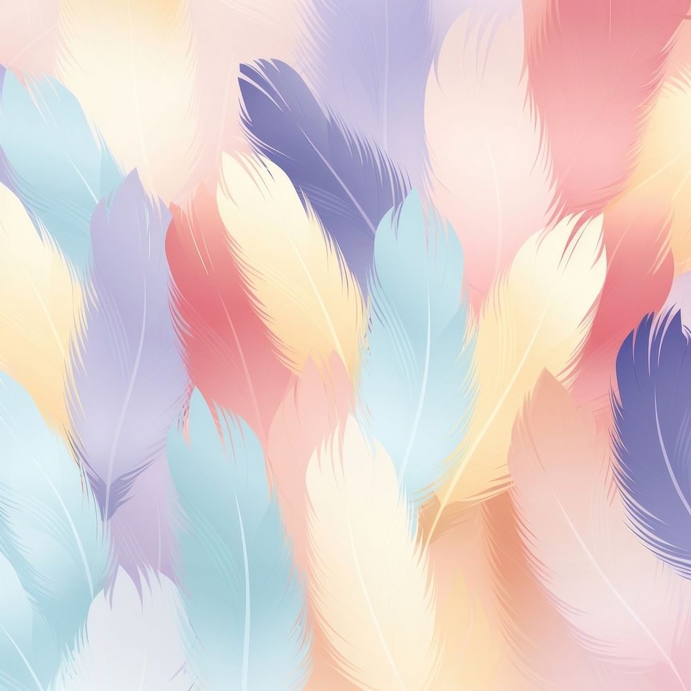 Pastel feather patterned backgrounds lightweight accessories.