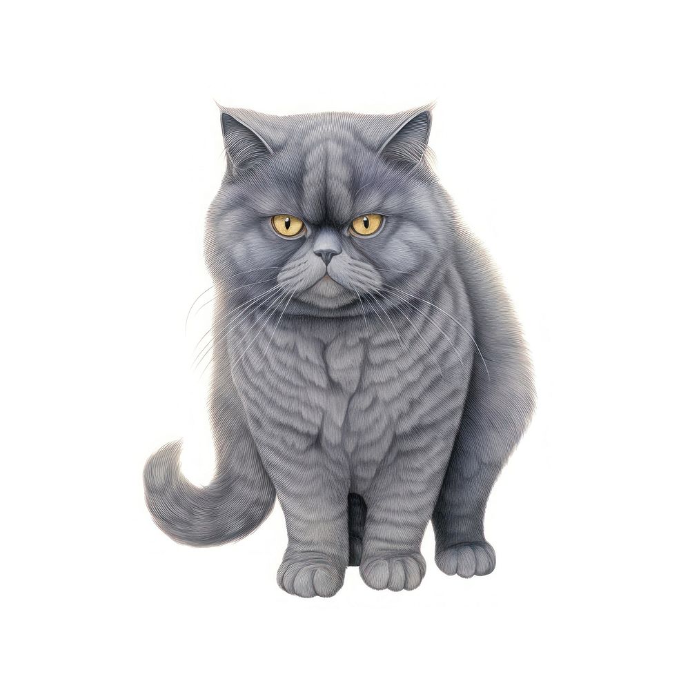 Grumpy gray cat animal mammal pet.