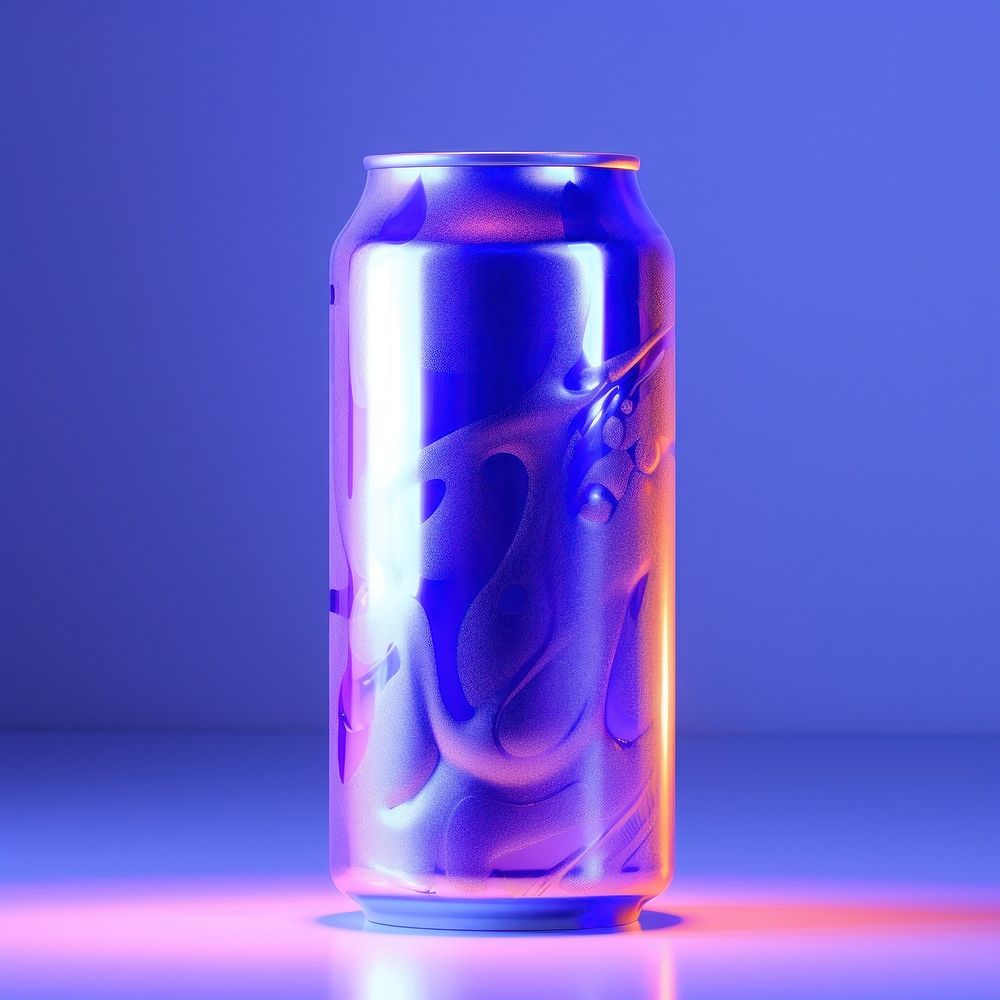 Can of soda bottle drink blue.