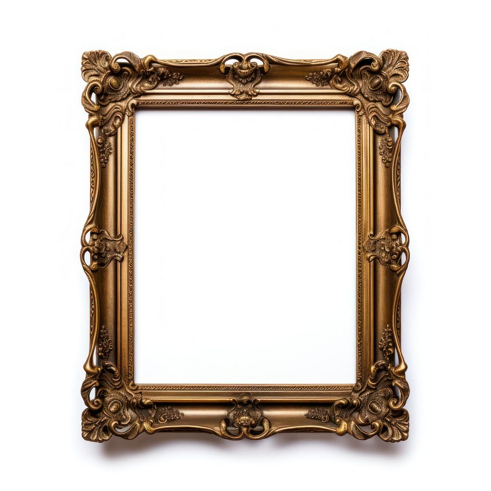 Bronze frame vintage rectangle mirror photo.