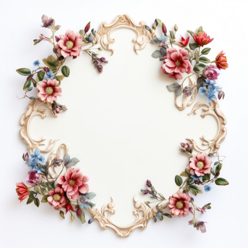 Floral vintage ornament frame jewelry pattern flower.