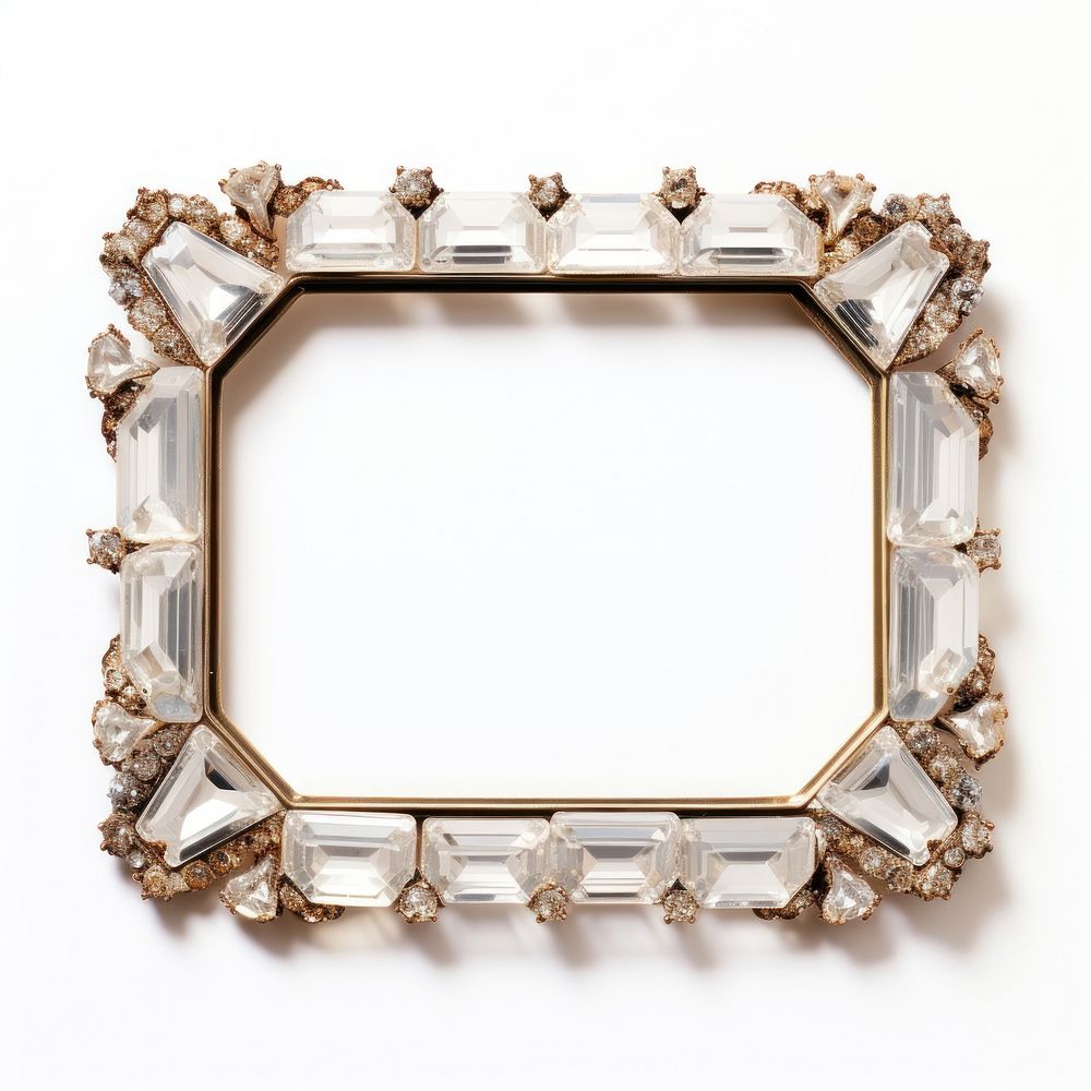 Vintage crystal quartz frame rectangle necklace jewelry.