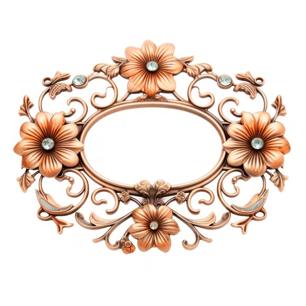 Vintage ornament frame vintage jewelry flower oval.