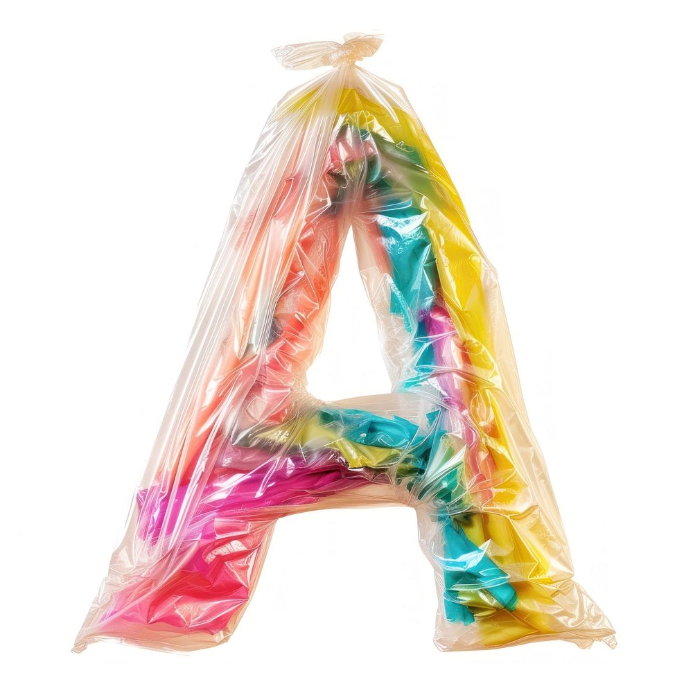 Plastic bag alphabet A white background confectionery celebration.