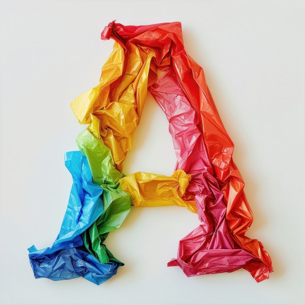 Plastic bag alphabet A art creativity clothing.