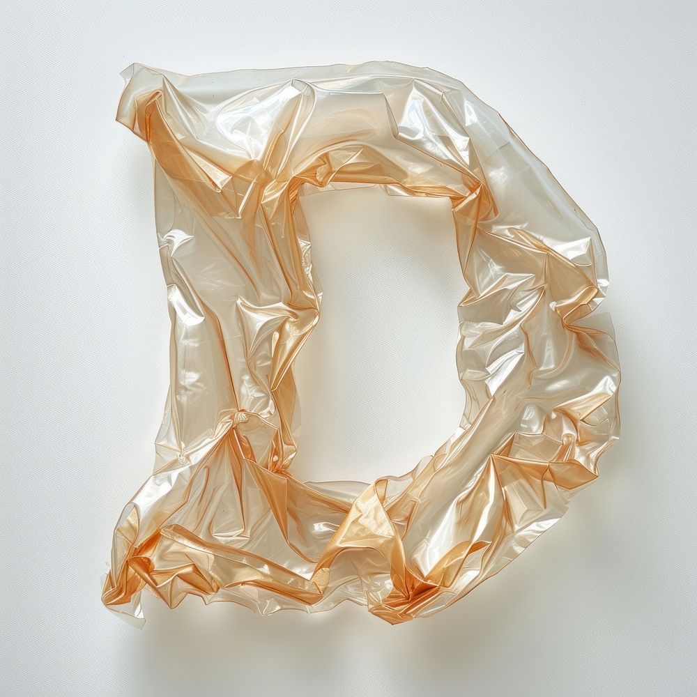 Plastic bag alphabet D crumpled clothing jewelry.