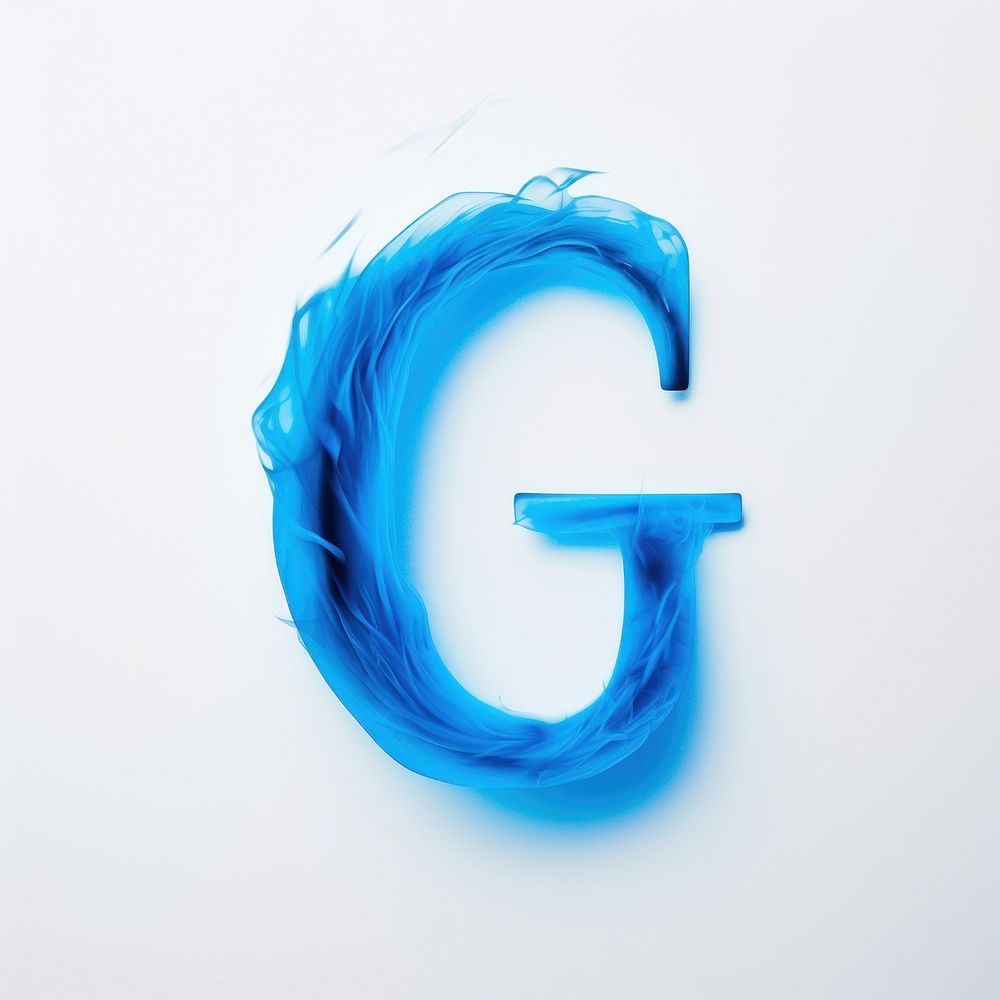 Blue flame letter G number font text.