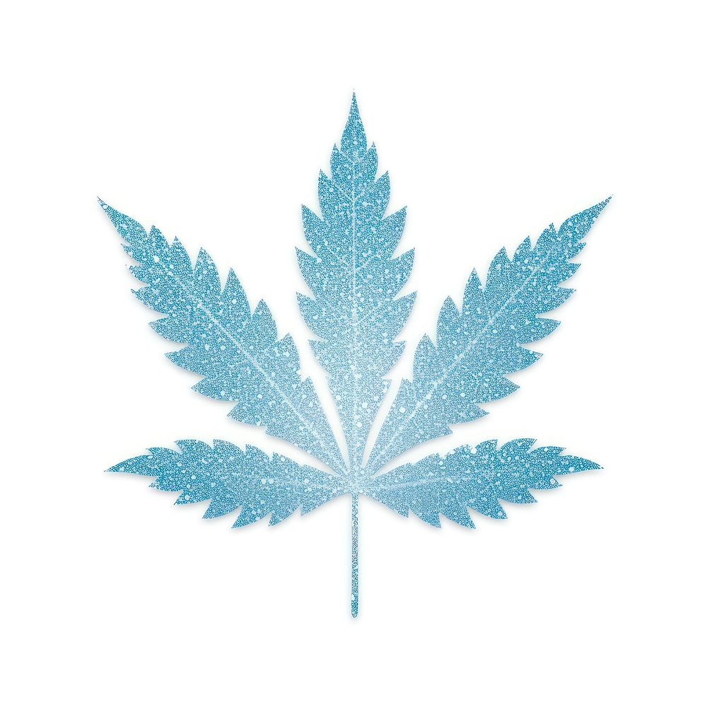 Blue Marijuana leave icon plant shape leaf.