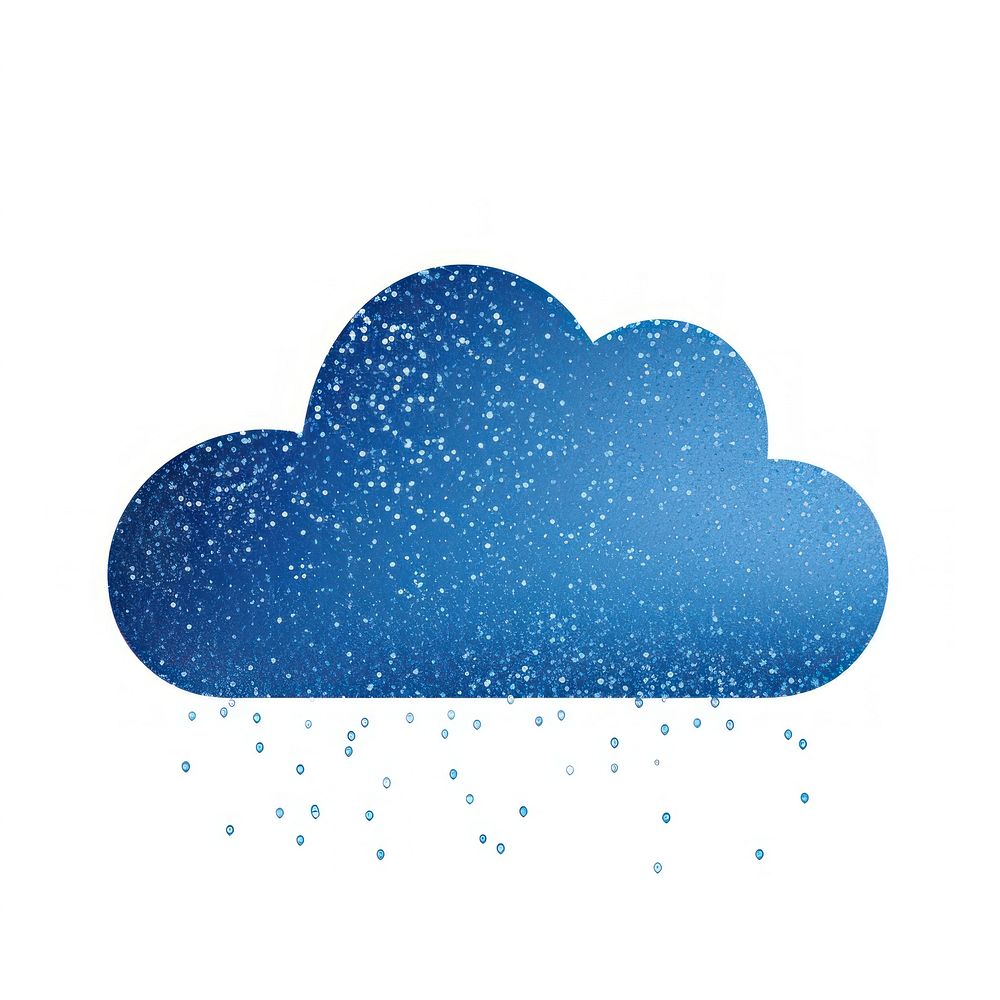Blue cloud icon white background jacuzzi drop.