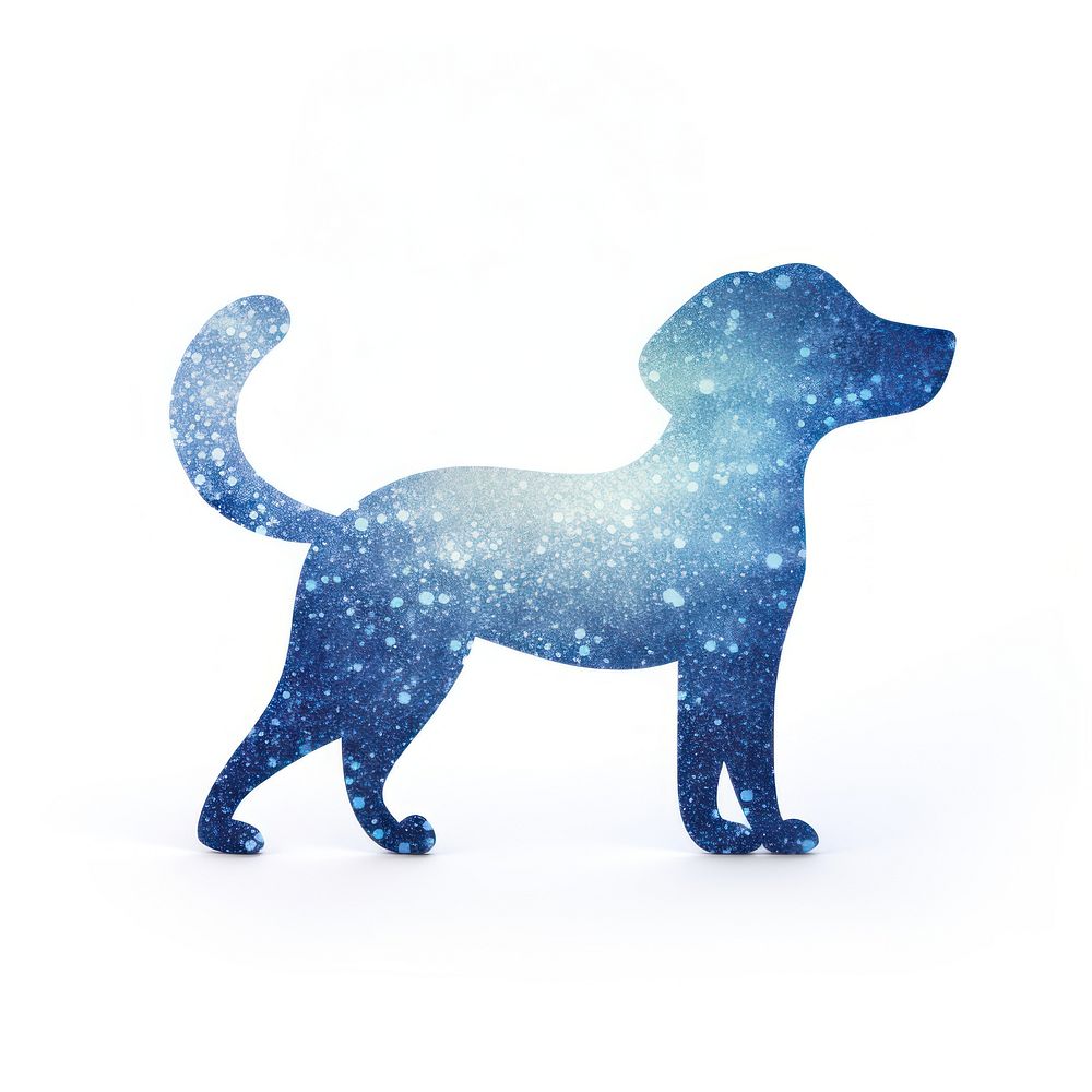 Blue flower gradient dog icon animal mammal pet.