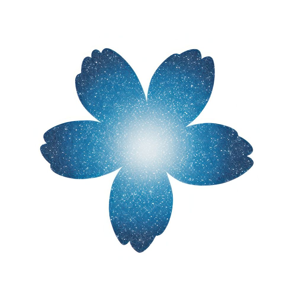Blue flower icon shape petal plant.