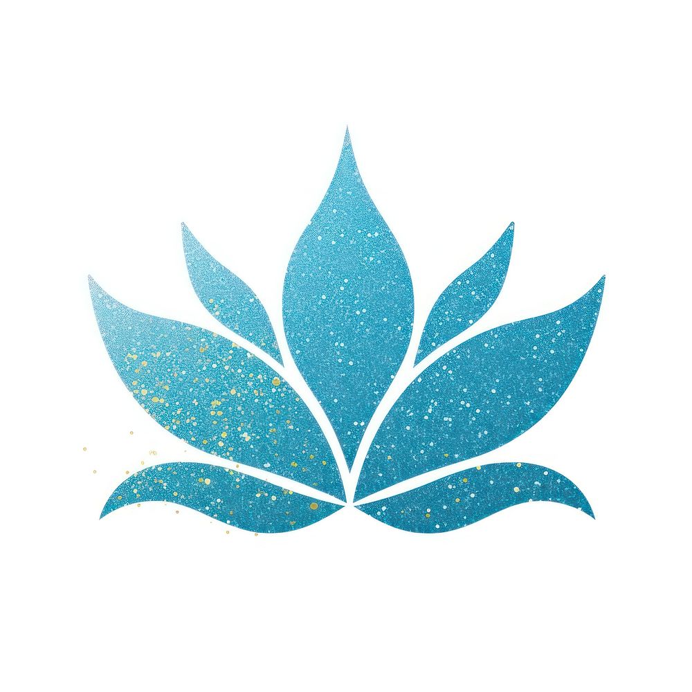 Blue gradient lotus icon pattern plant leaf.