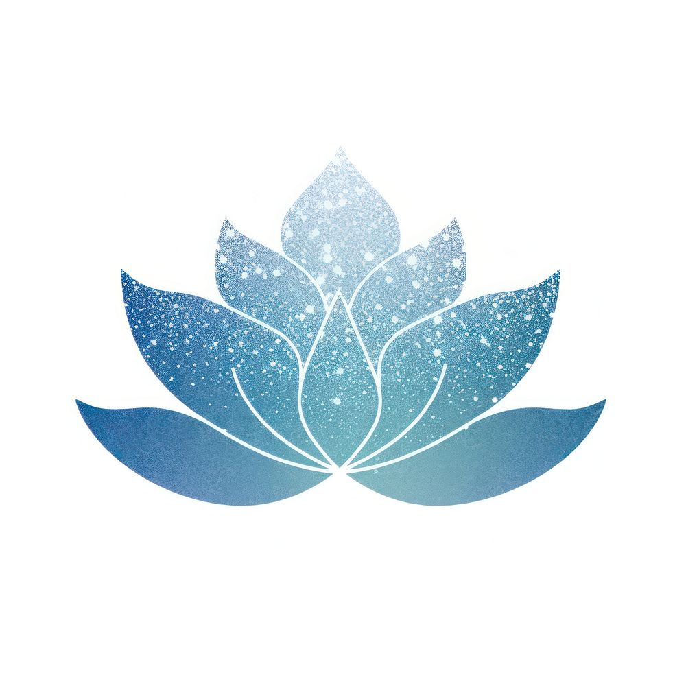 Blue gradient lotus icon pattern nature plant.