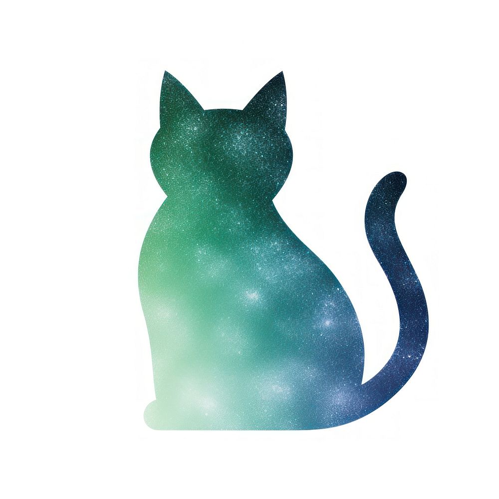 Blue green gradient cat icon animal mammal pet.