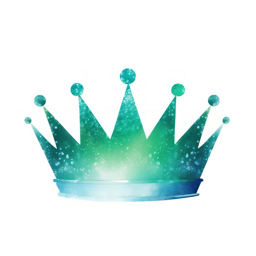 Blue green gradient christmas crown icon white background accessories chandelier.