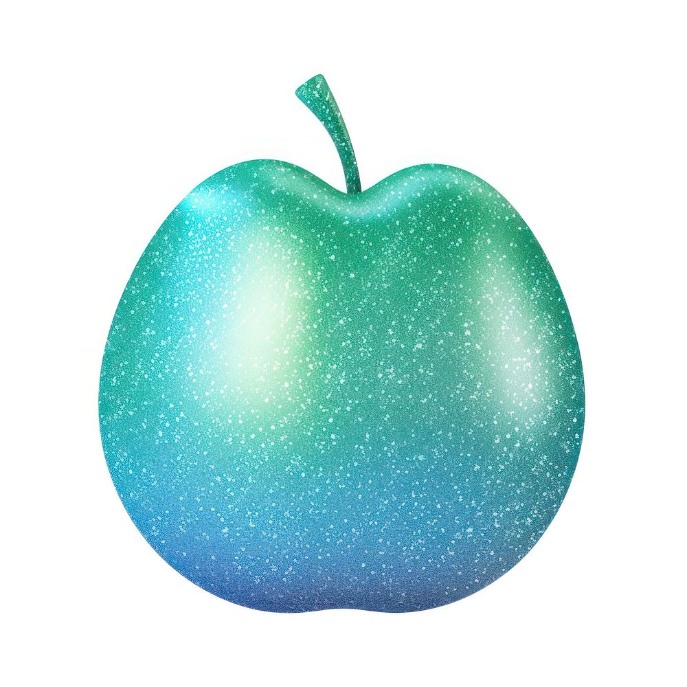 Blue green gradient christmas fruit icon apple plant food.