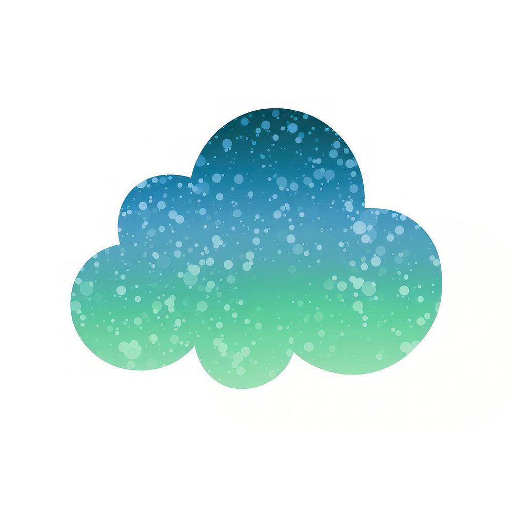 Blue green gradient cloud icon backgrounds shape white background.