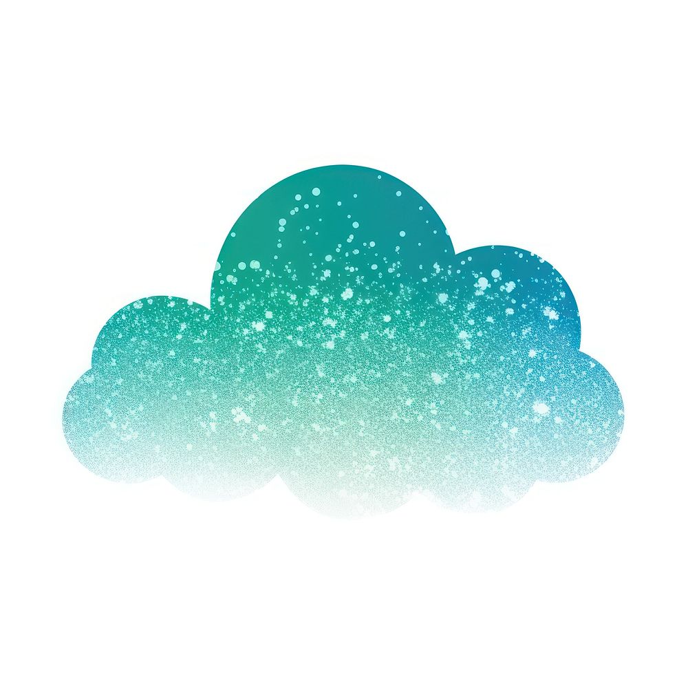 Blue green gradient cloud icon backgrounds white background .