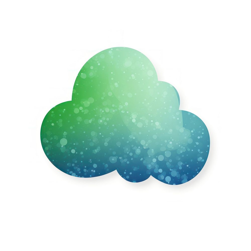 Blue green gradient cloud icon white background turquoise outdoors.