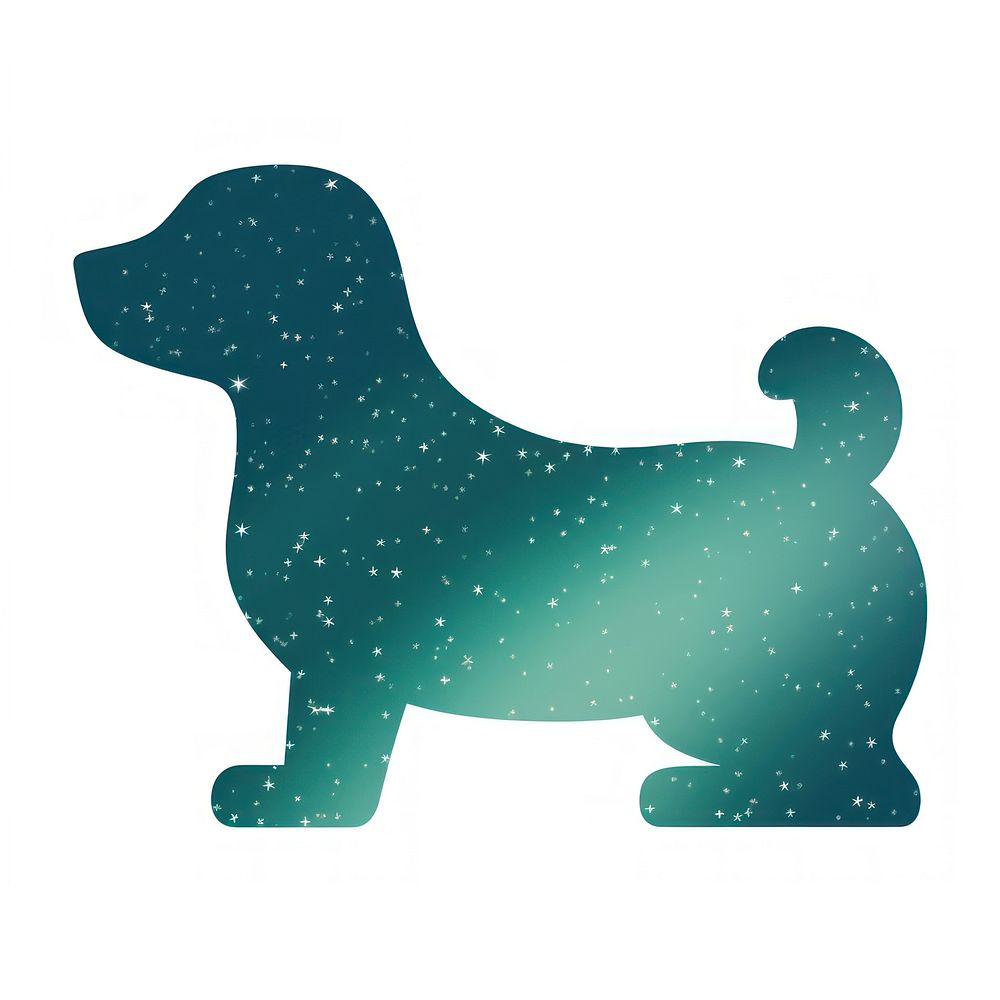 Blue green gradient dog icon silhouette animal mammal.