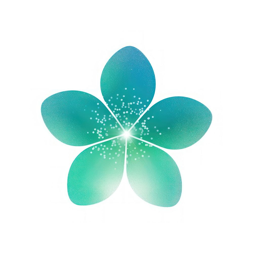 Blue green gradient flower icon turquoise pattern shape.