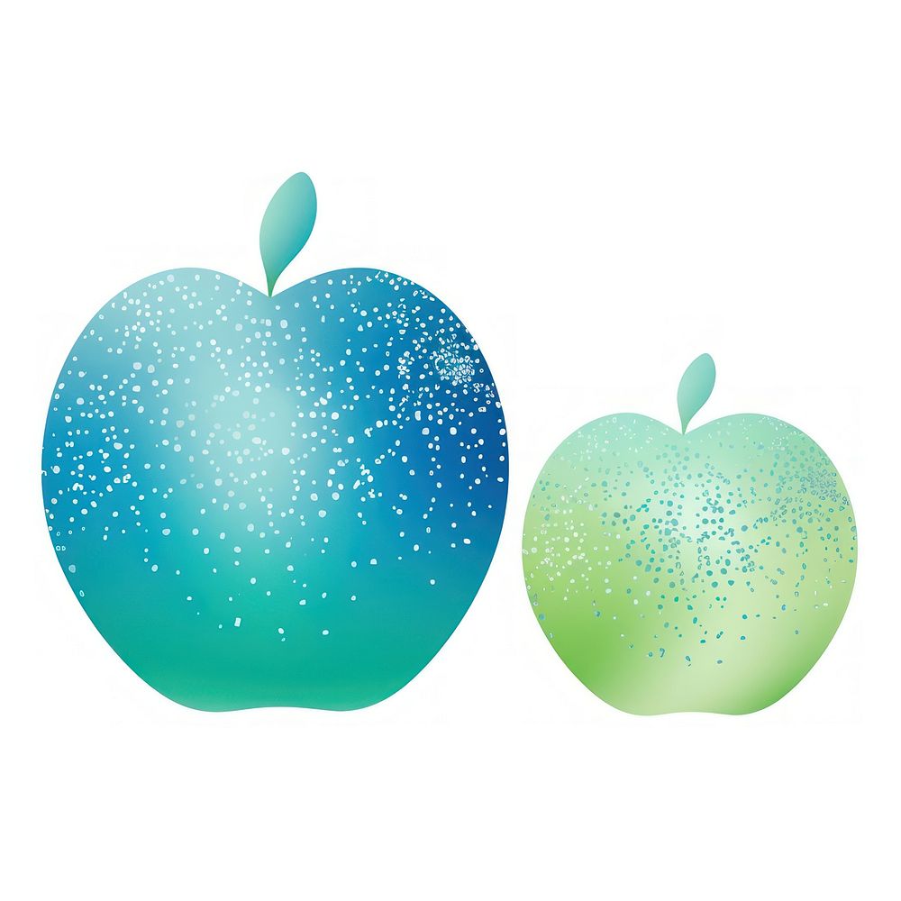 Blue green gradient group fruit icon apple plant food.