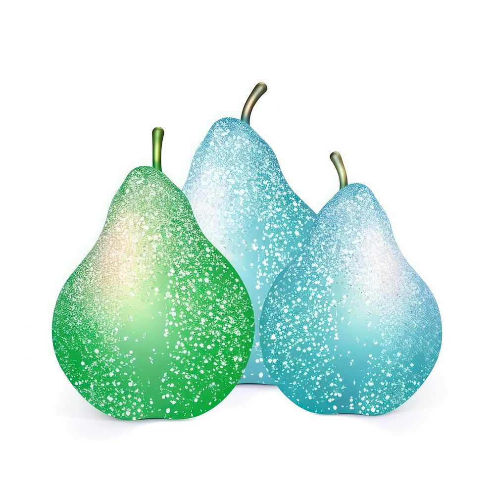 Blue green gradient group fruits icon plant pear food.