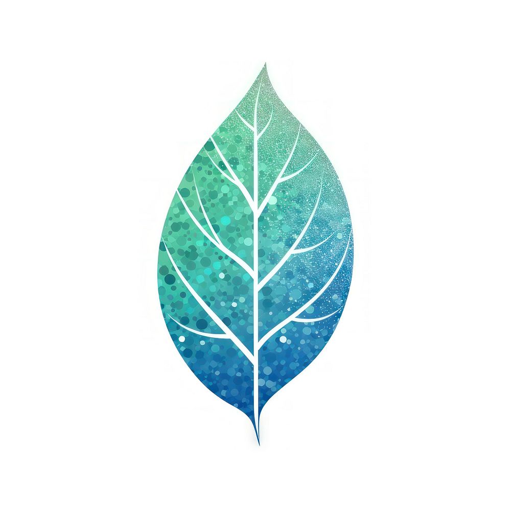 Blue green gradient group leaf icon plant white background creativity.