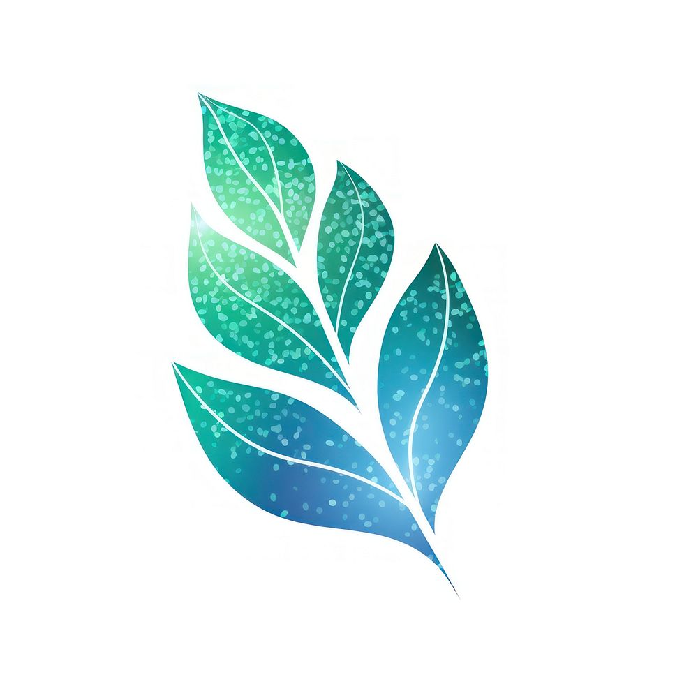 Blue green gradient plant icon pattern leaf logo.