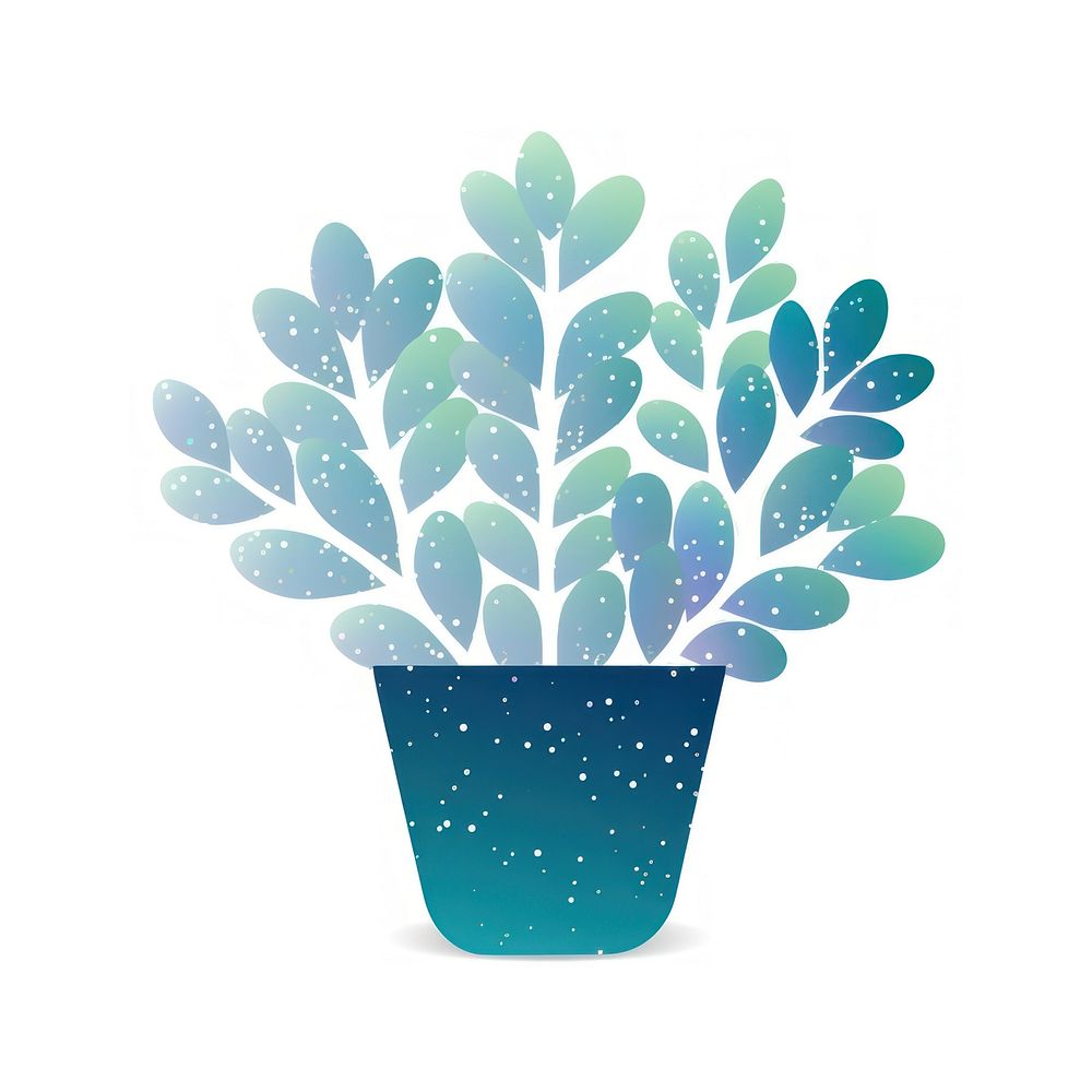 Blue green gradient plant icon nature leaf art.