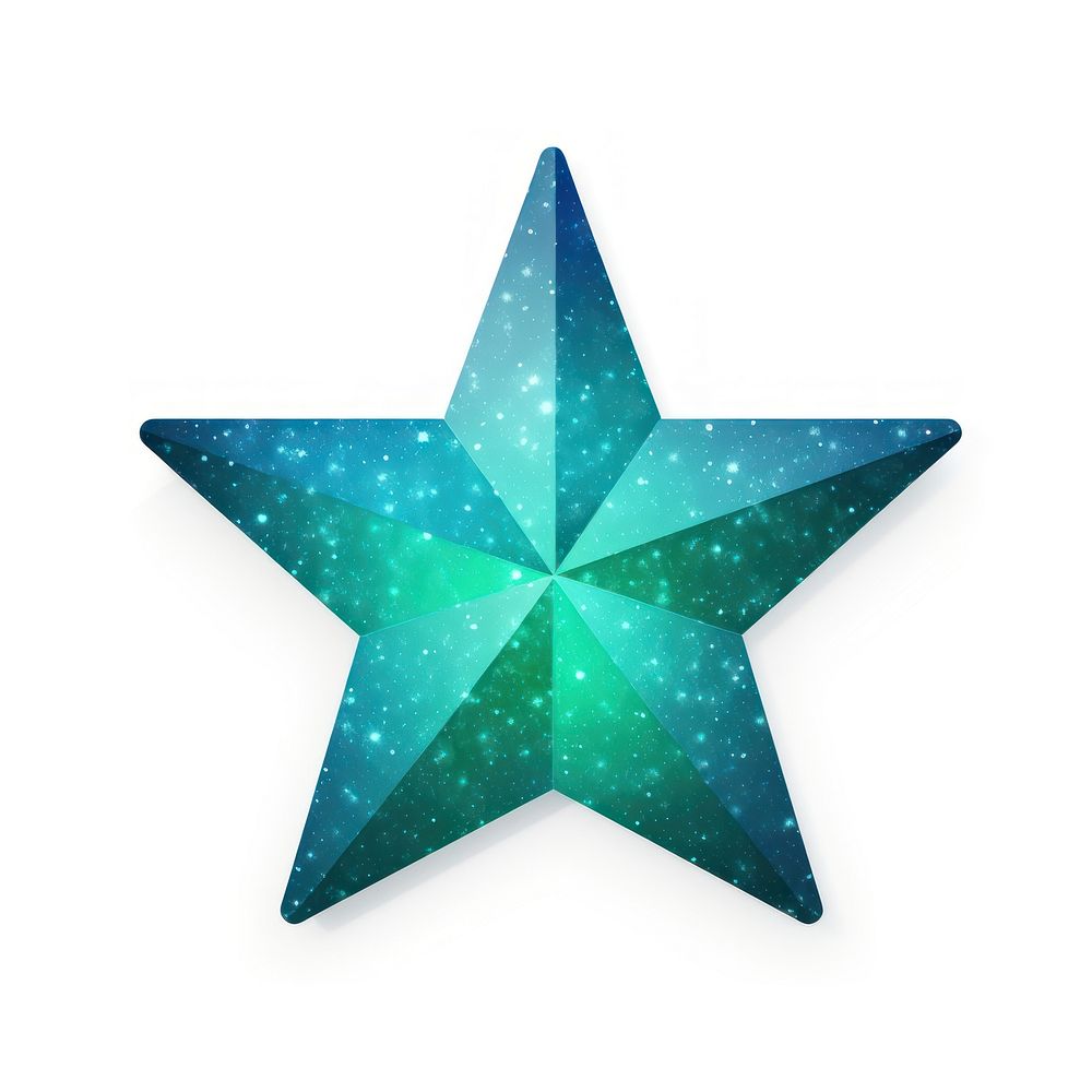 Blue green gradient star icon symbol shape white background.