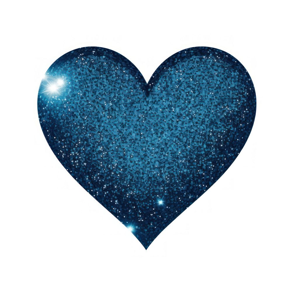Blue heart icon glitter astronomy shape.