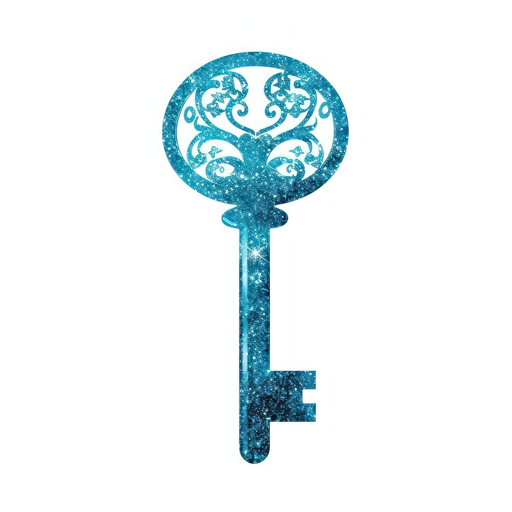 Blue Key icon key symbol shape.