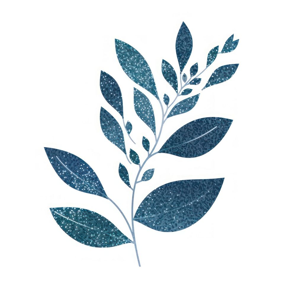 Blue plant icon pattern leaf art.