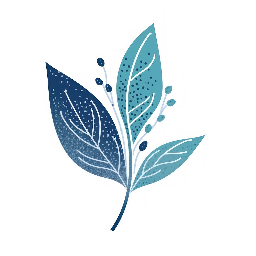Blue plant icon pattern leaf art.