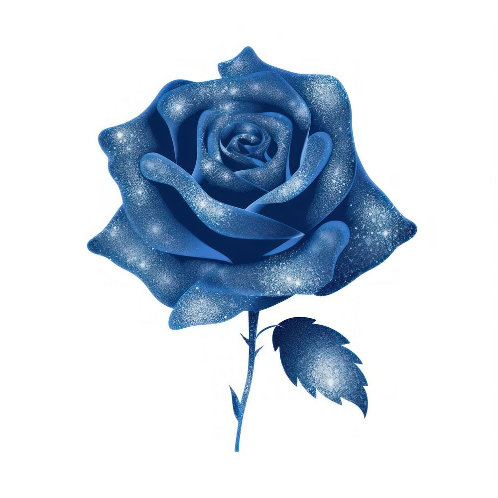 Blue rose icon flower plant white background.