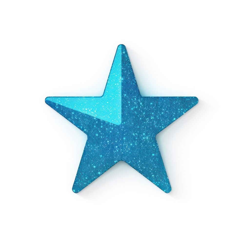 Blue star icon glitter symbol shape.