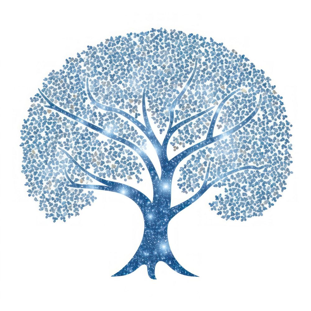 Blue tree icon plant art white background.