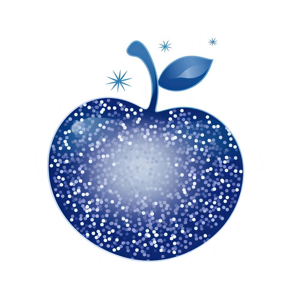Blueberry icon apple fruit plant.