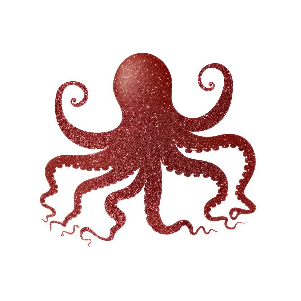 Burgundy red Octopus icon octopus animal invertebrate.