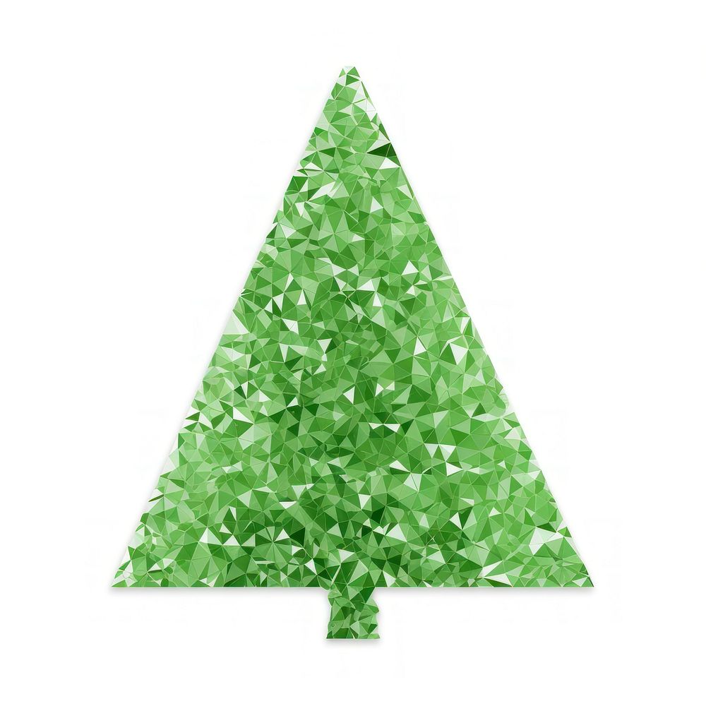 Green tree icon shape white background celebration.