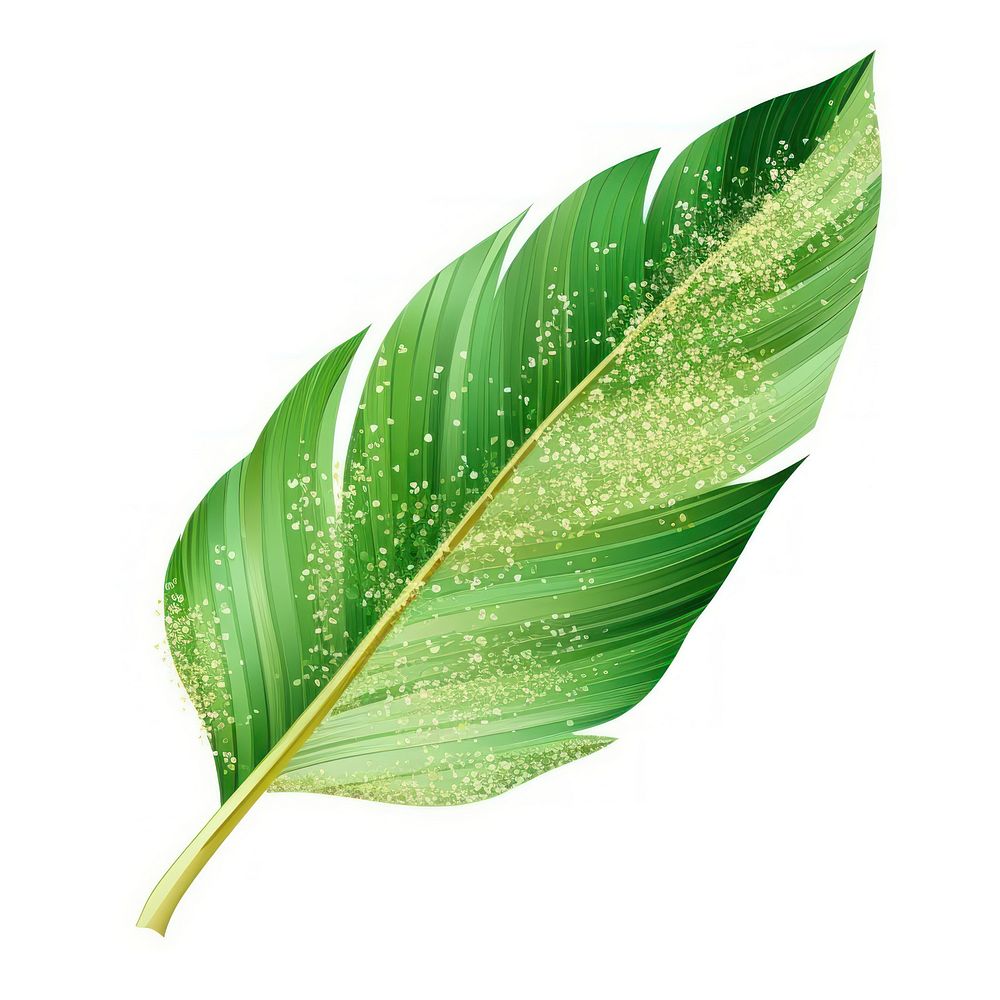 Green banana leaf icon plant white background freshness.