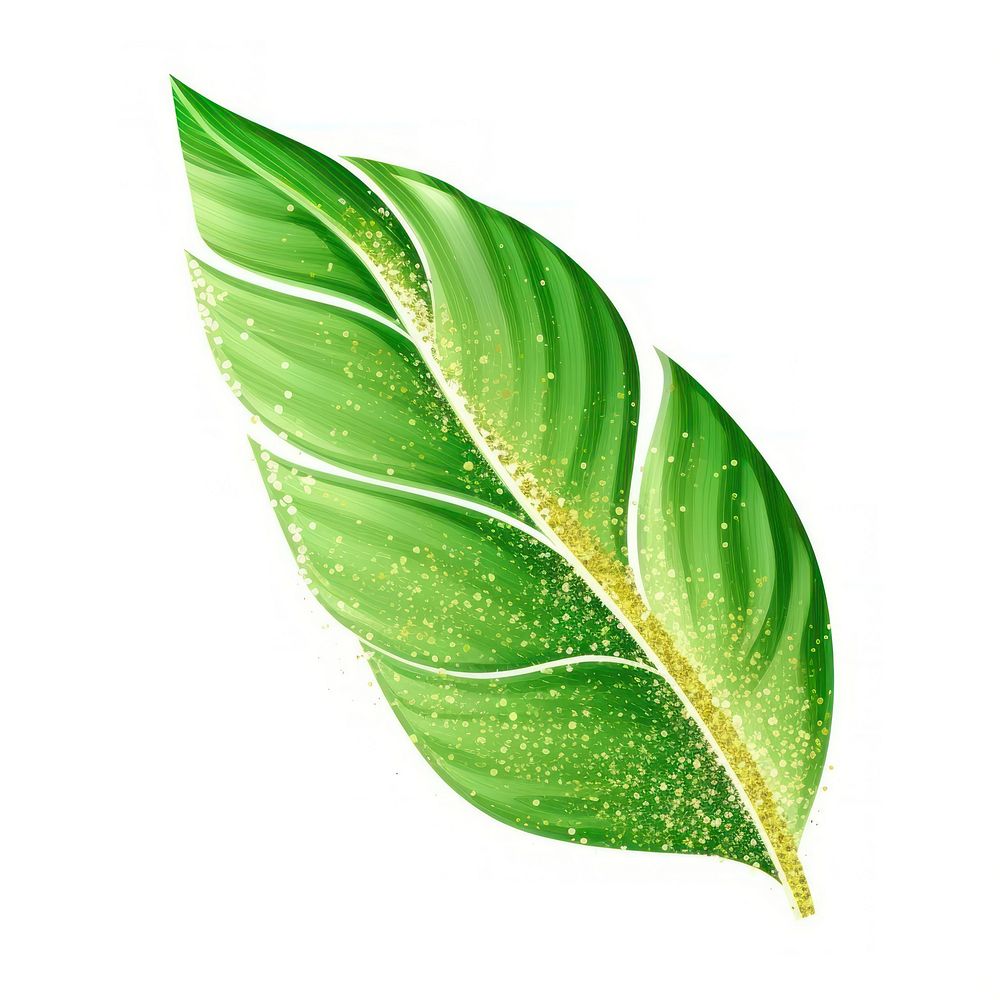 Green banana leaf icon plant art white background.