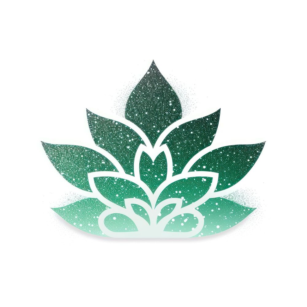 Green gradient lotus icon shape plant leaf.